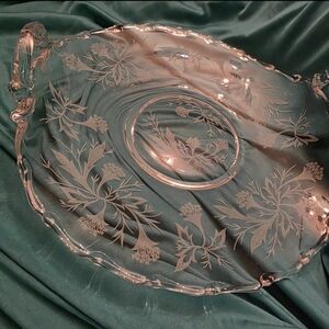 Elegant Floral Glass Platter